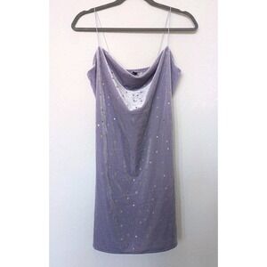 Celestial‎ Lavender Velvet Mini Dress Slinky Sexy